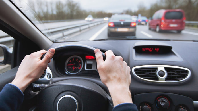 driving car on highway
