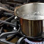 Salty water boils quickly
