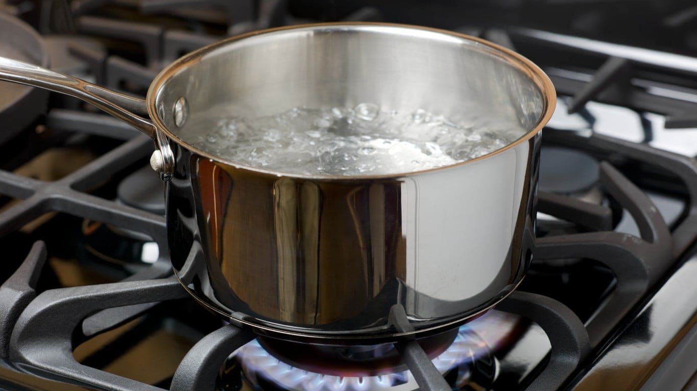 Salty water boils quickly