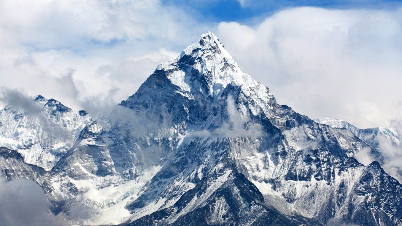 Mount Everest is the world's tallest mountain
