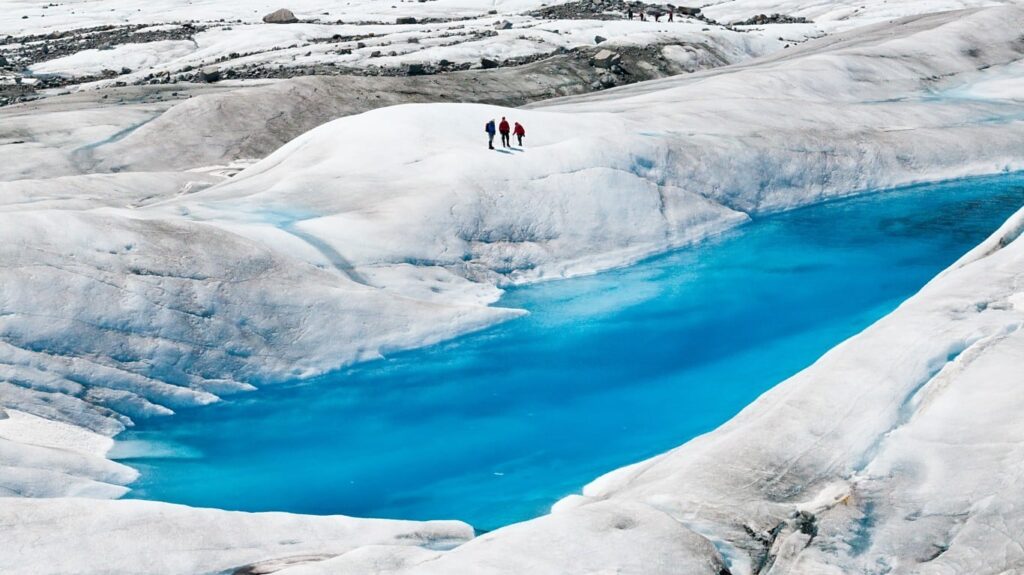 Blue ice on Mendenhall Glacier near Juneau, Alaska
