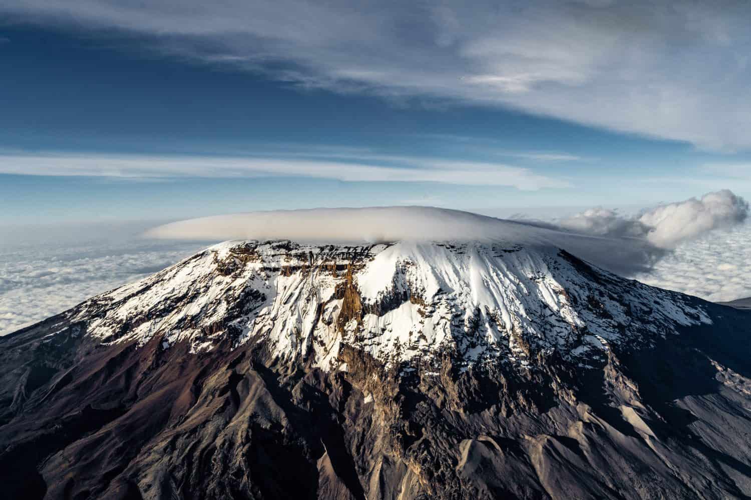 Kilimanjaro Mountain Aerial View during scenic flight
