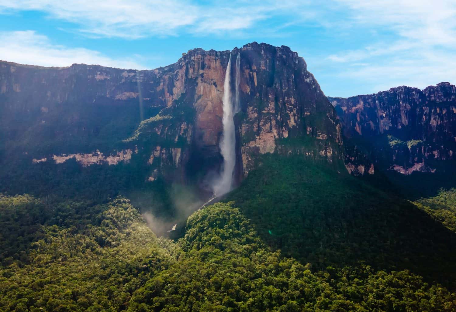 Scenic Aerial view of Angel Fall world's highest waterfall in Venezuela