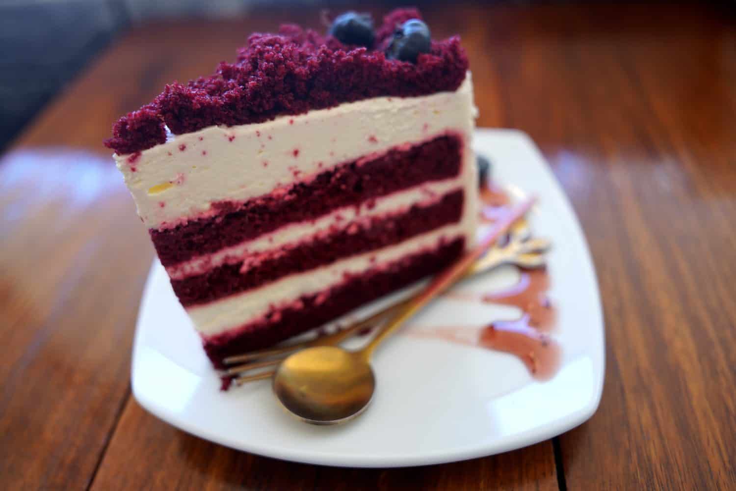 Red Velvet Cake is traditionally a red, crimson, or scarlet-colored layer cake, layered with ermine icing.