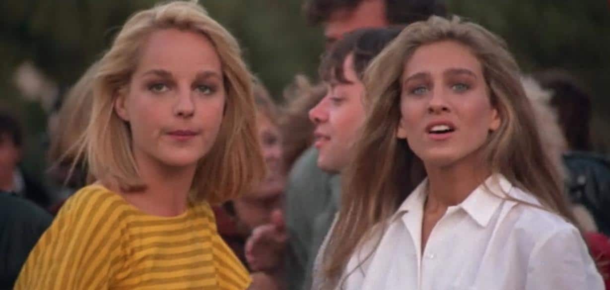 Helen Hunt and Sarah Jessica Parker in Girls Just Want to Have Fun (1985)