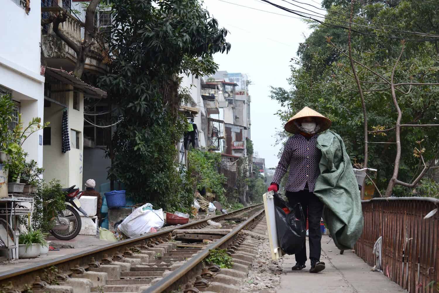 Hanoi's Train Street life: woman at work