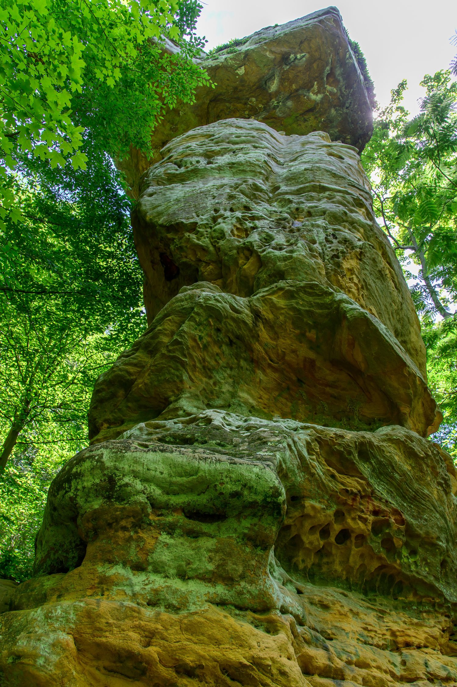 Jug Rock, a towering rock formation, near Shoals, Indiana.