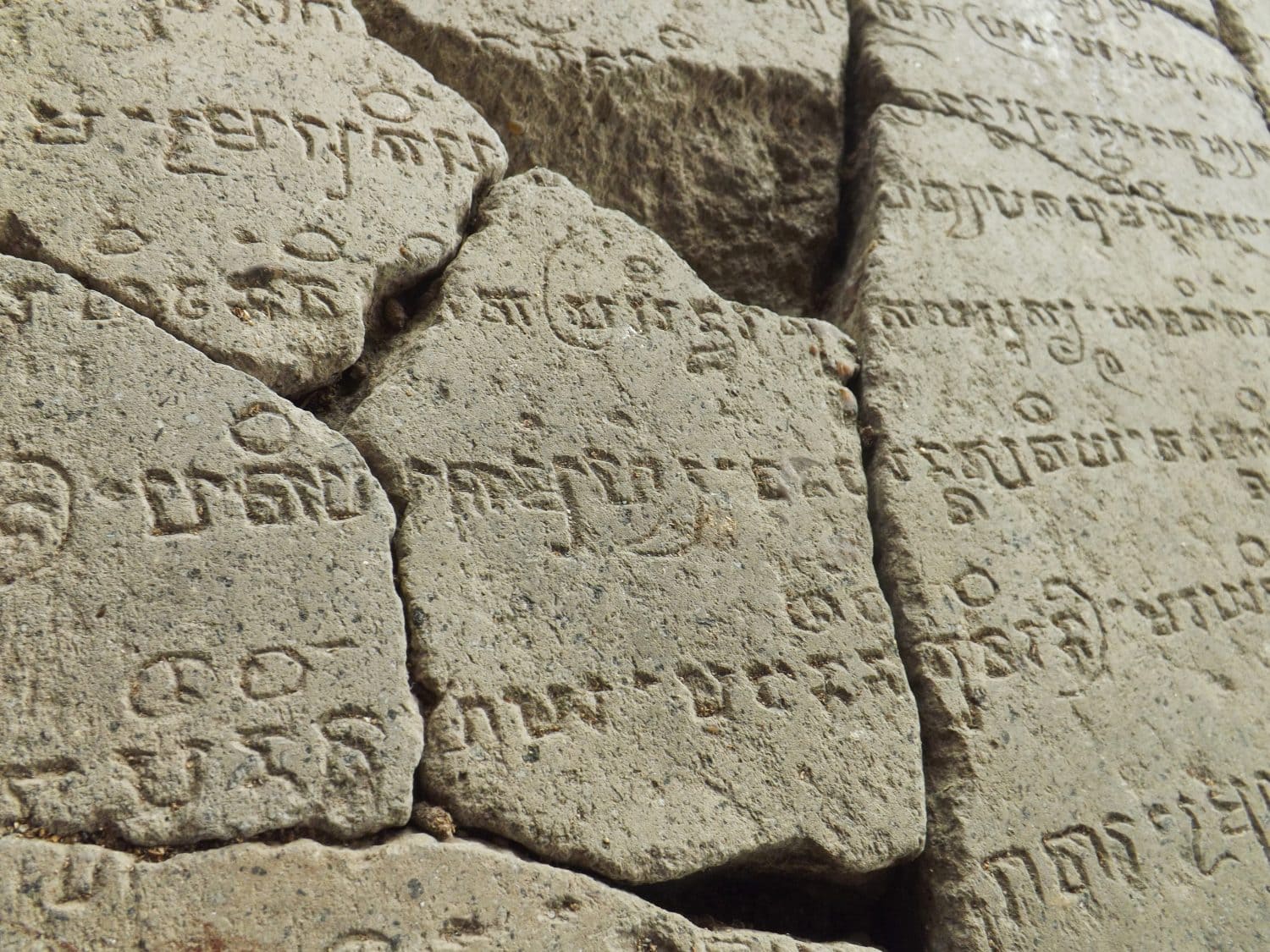 ancient language Sanskrit on stones writing by ancient kingdom