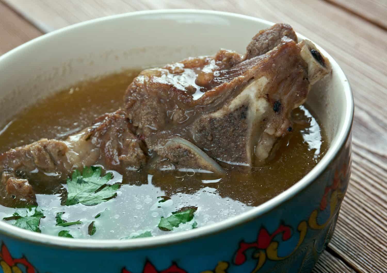 Khash - dish of boiled cow's feet. traditional dish in Afghanistan, Armenia, Azerbaijan, Bosnia and Hercegovina, Bulgaria, Georgia, Iran, Iraq, and Turkey.