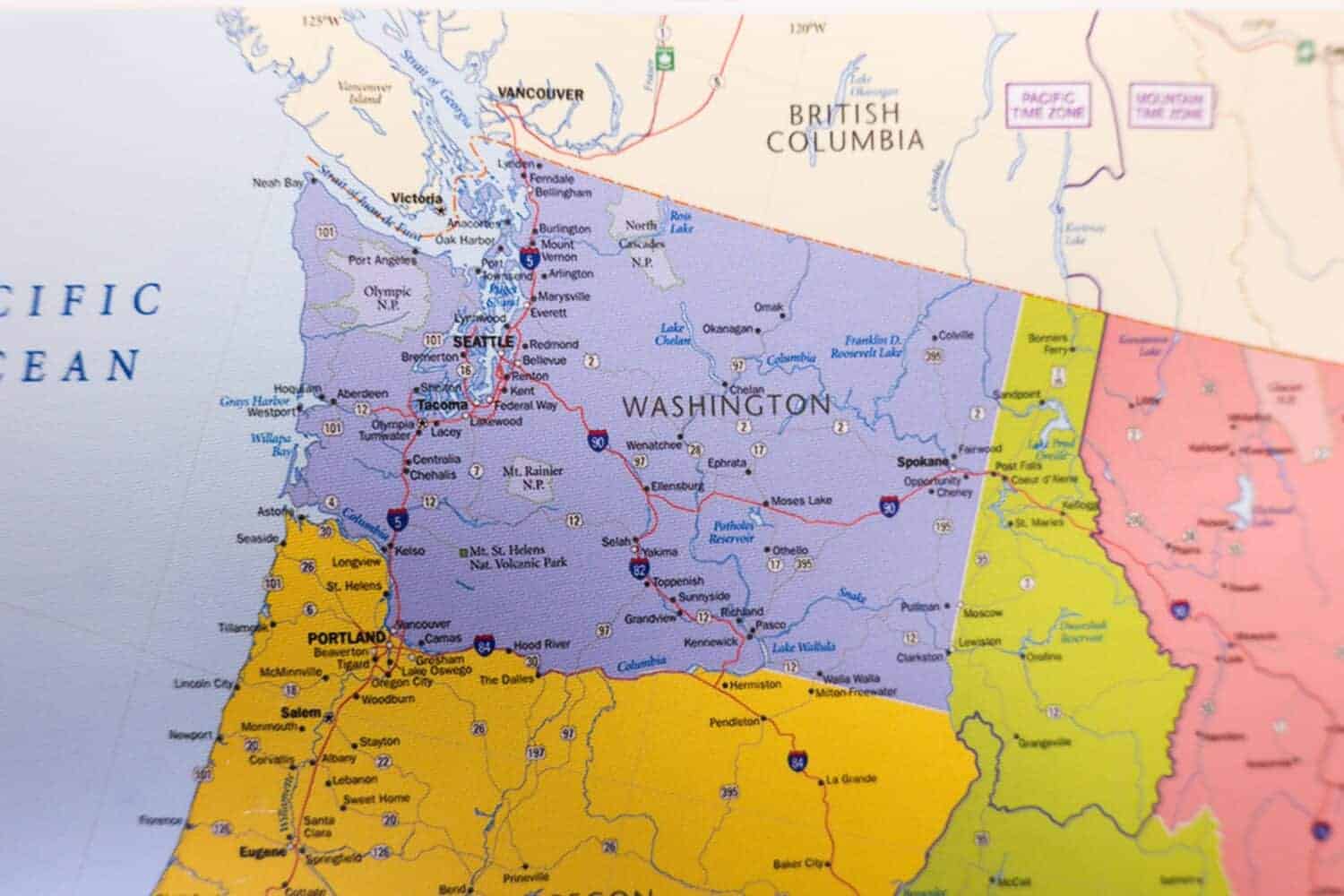 Washington state map