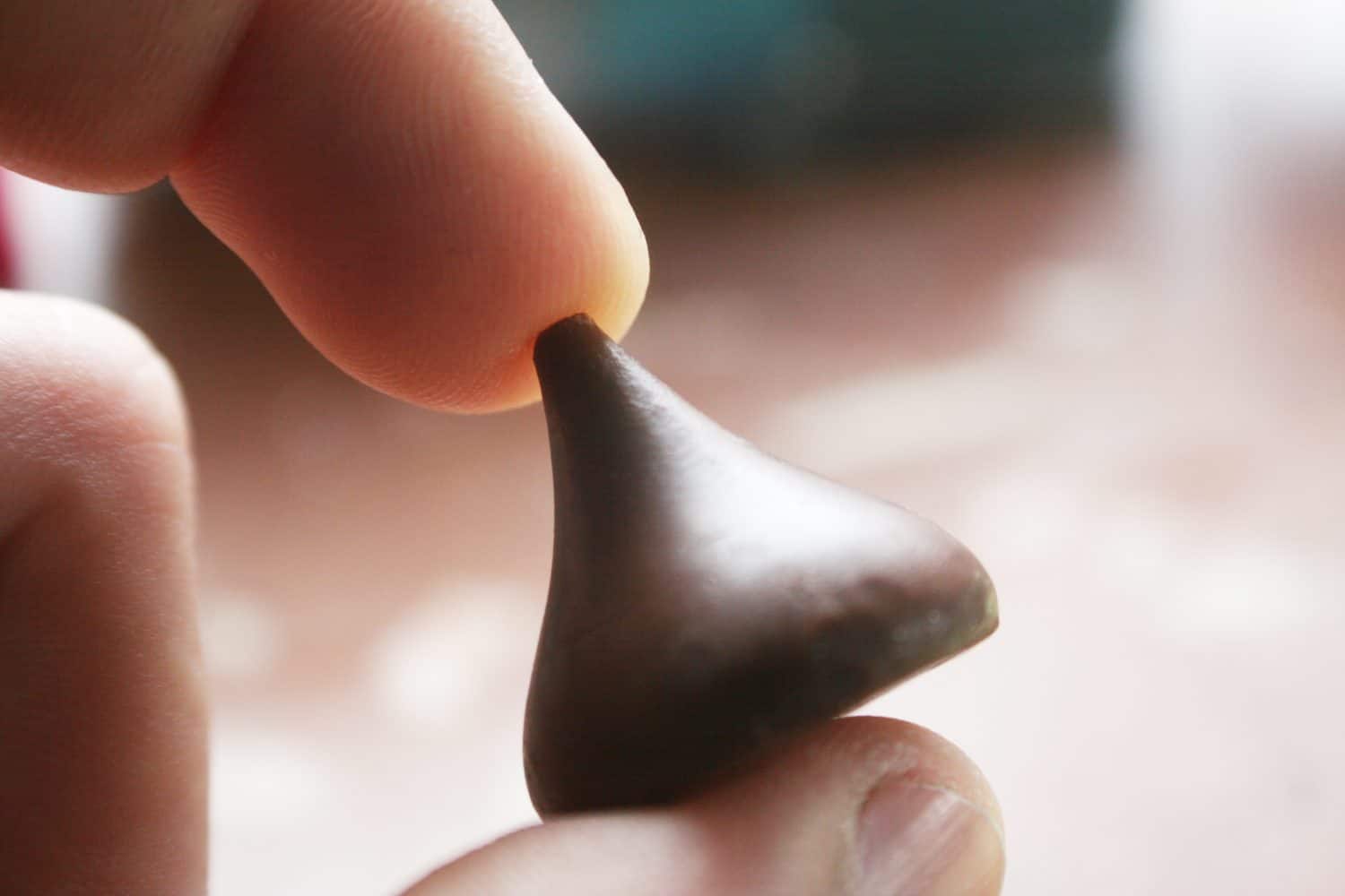 Chocolate Kiss In Hand Close Up