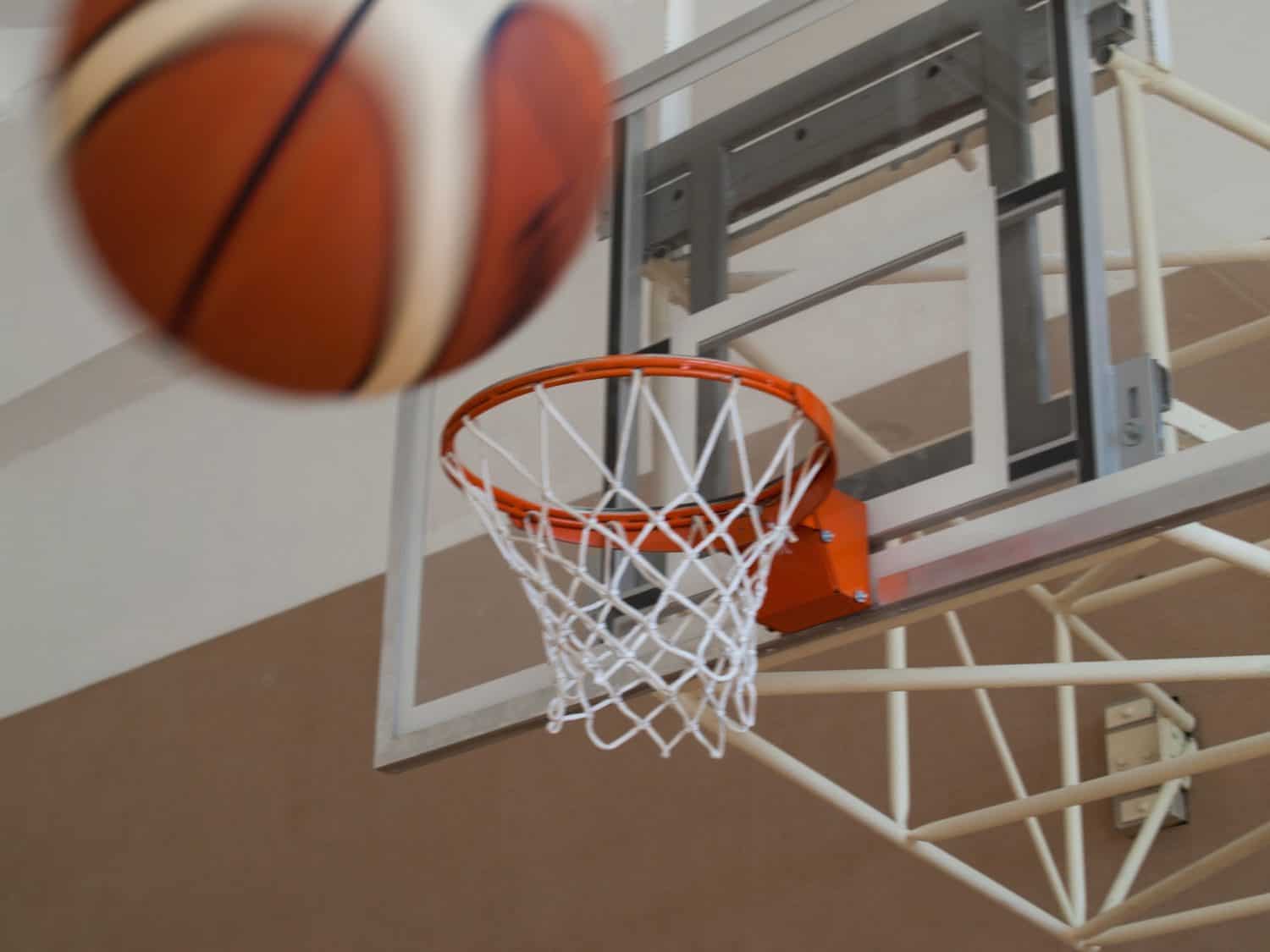 Basketball ball score, sports hall, basketball hoop, net