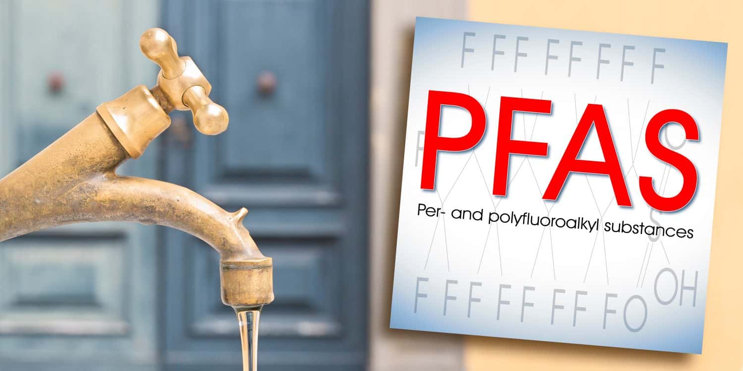 PFAS Contamination of Drinking Water - Alertness about dangerous PFAS per-and polyfluoroalkyl substances presence in potable water - Concept image