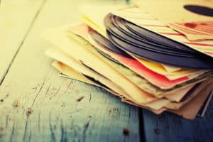 old vinyl record on rusty vintage background/ selective focus