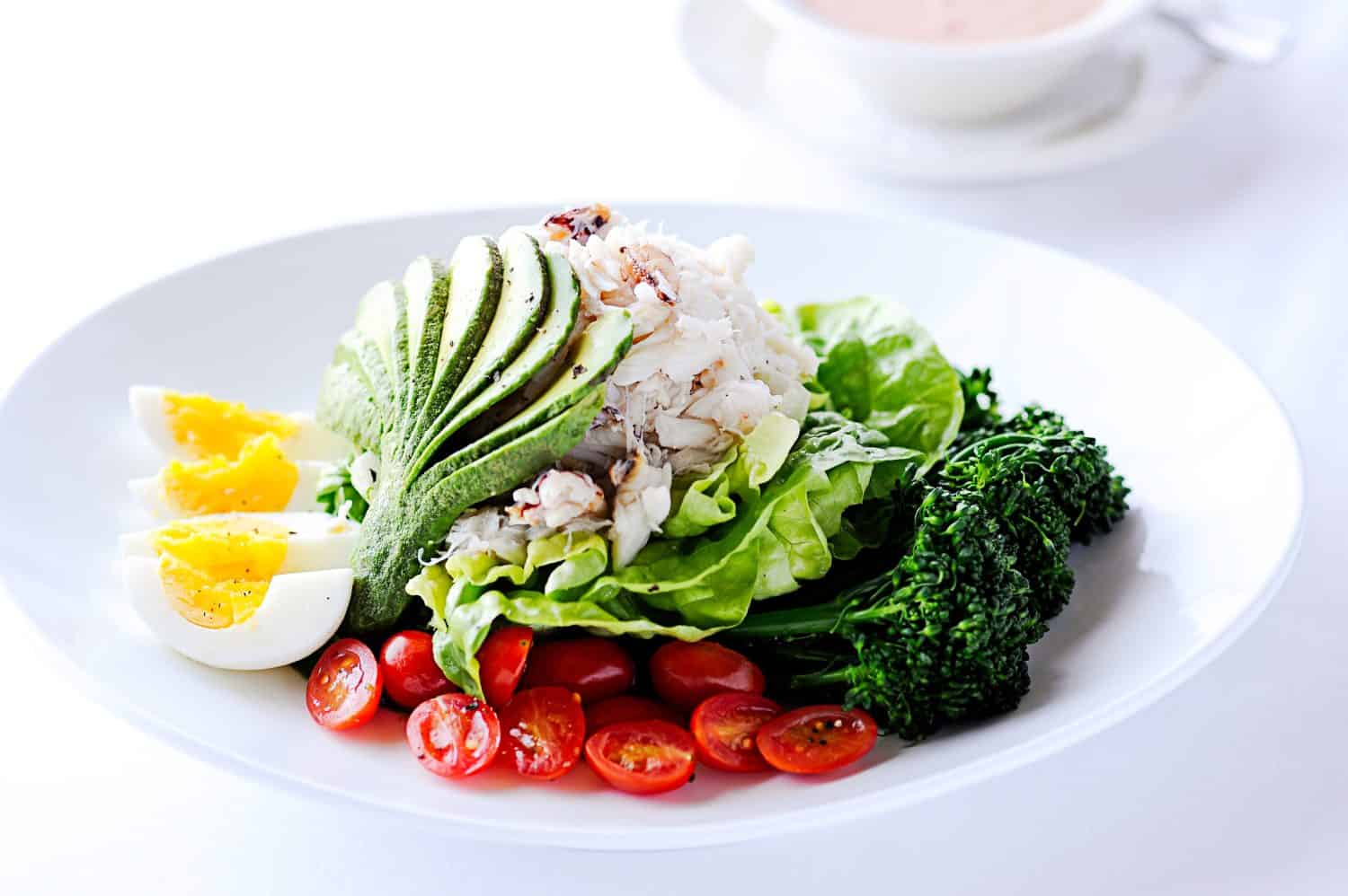 Crab louie salad on restaurant table