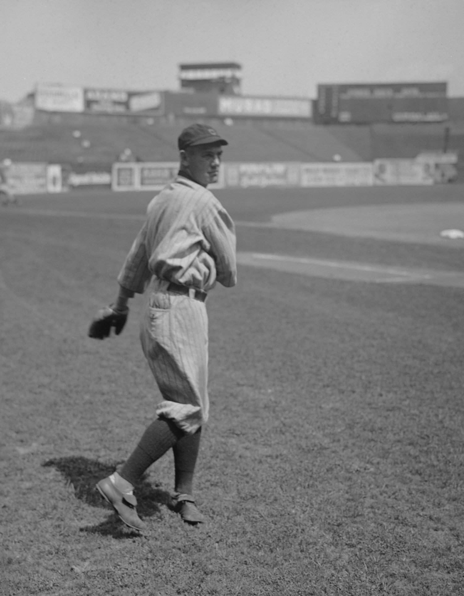 Ray Chapman, of the Cleveland Indians in 1919. On August 17, 1920 he became the first player killed during a major league baseball game after a pitch by Yankees' Carl Mays hit his head.