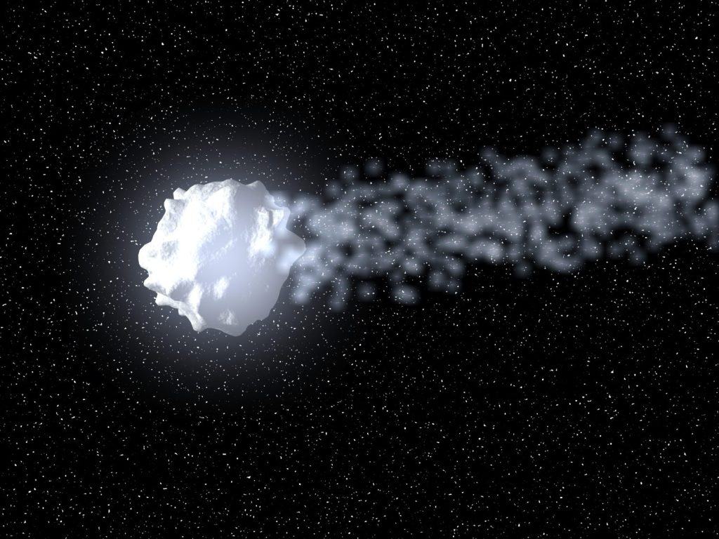 Meteoroid with stars in the background