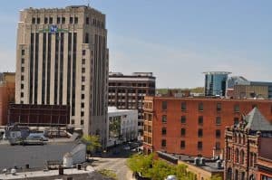 Skydeck Restaurant Birdseye View of Downtown Kalamazoo Photo by Michigan Municipal League