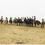 Native American Riders and Cowboys Work Cattle