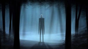 A movie still from the Slenderman Movie
