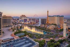 Las Vegas, Nevada | Aerial view of Las Vegas strip in Nevada