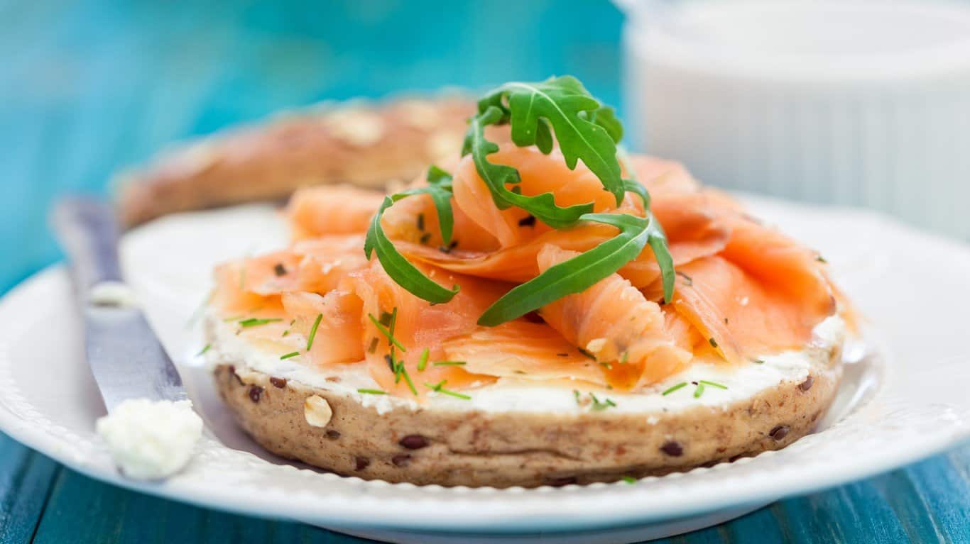 5. Lox and cream cheese on a bagel