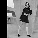 A model in London in culottes and a bolero top