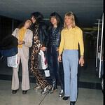 British glam-rock group The Sweet at Heathrow Airport