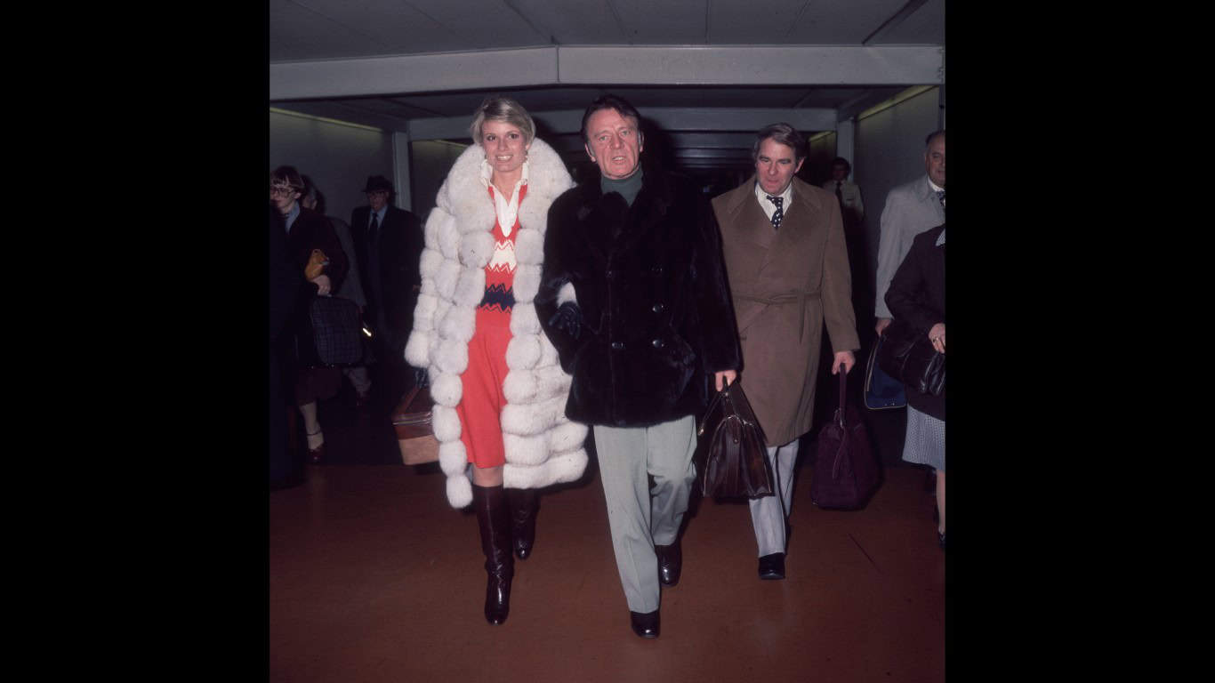 Actor Richard Burton with then-wife Suzy Miller at Heathrow Airport