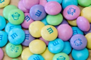 Pastel colored Easter M&Ms
