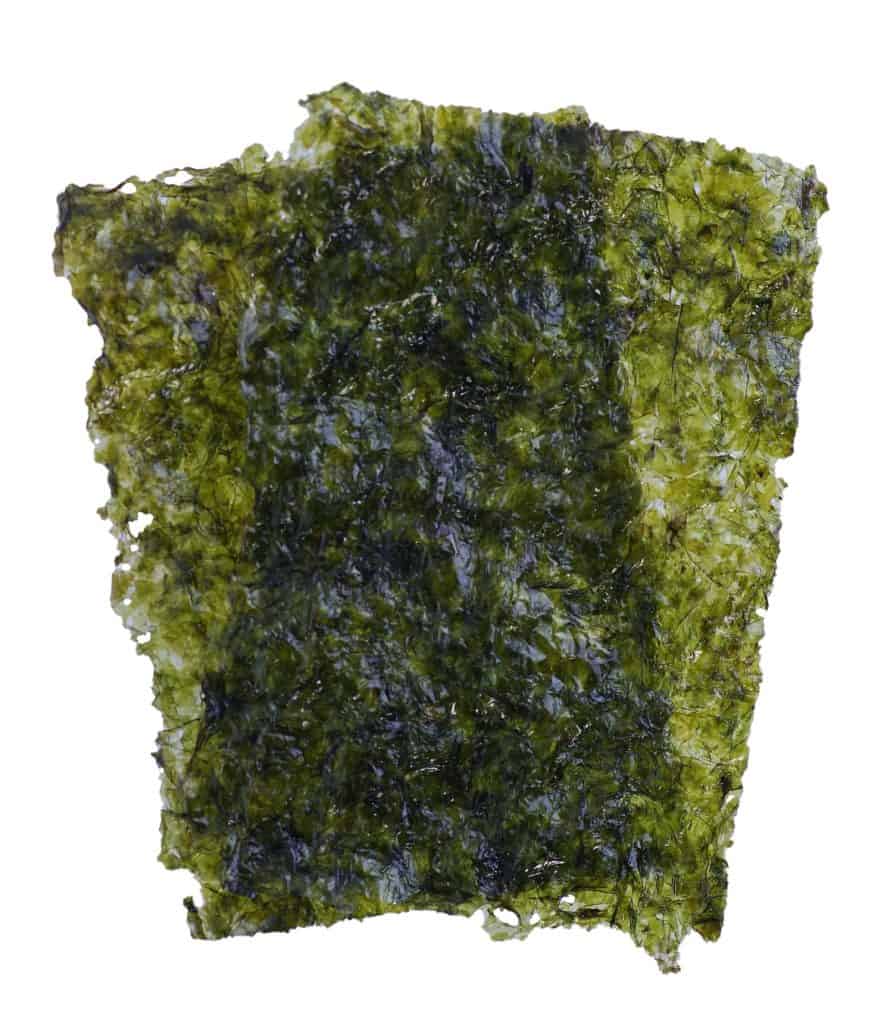 Sheet of dried seaweed or Dry japanese organic seaweed isolated