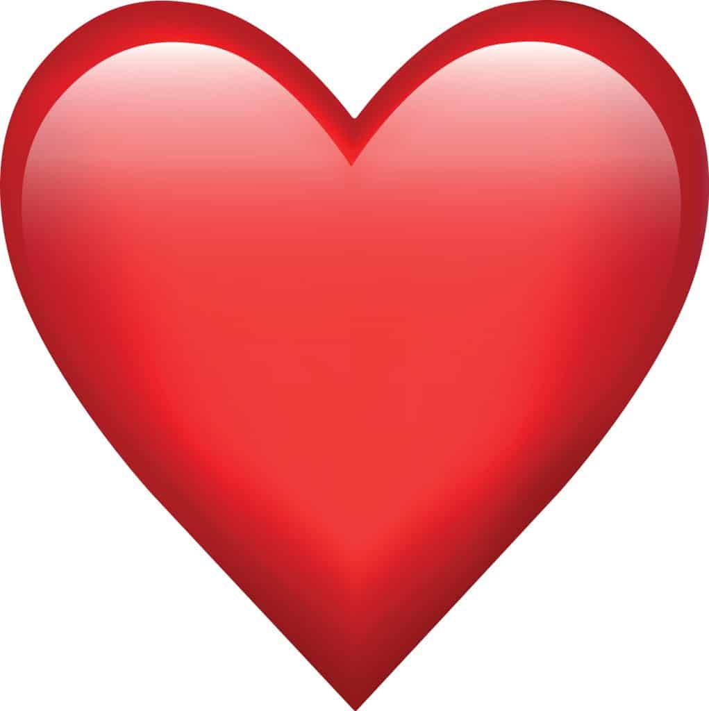 Red heart emoji symbol of love