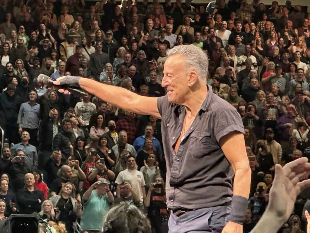 Bruce Springsteen performing at Climate Pledge Arena in Seattle, Washington 28 February 2023