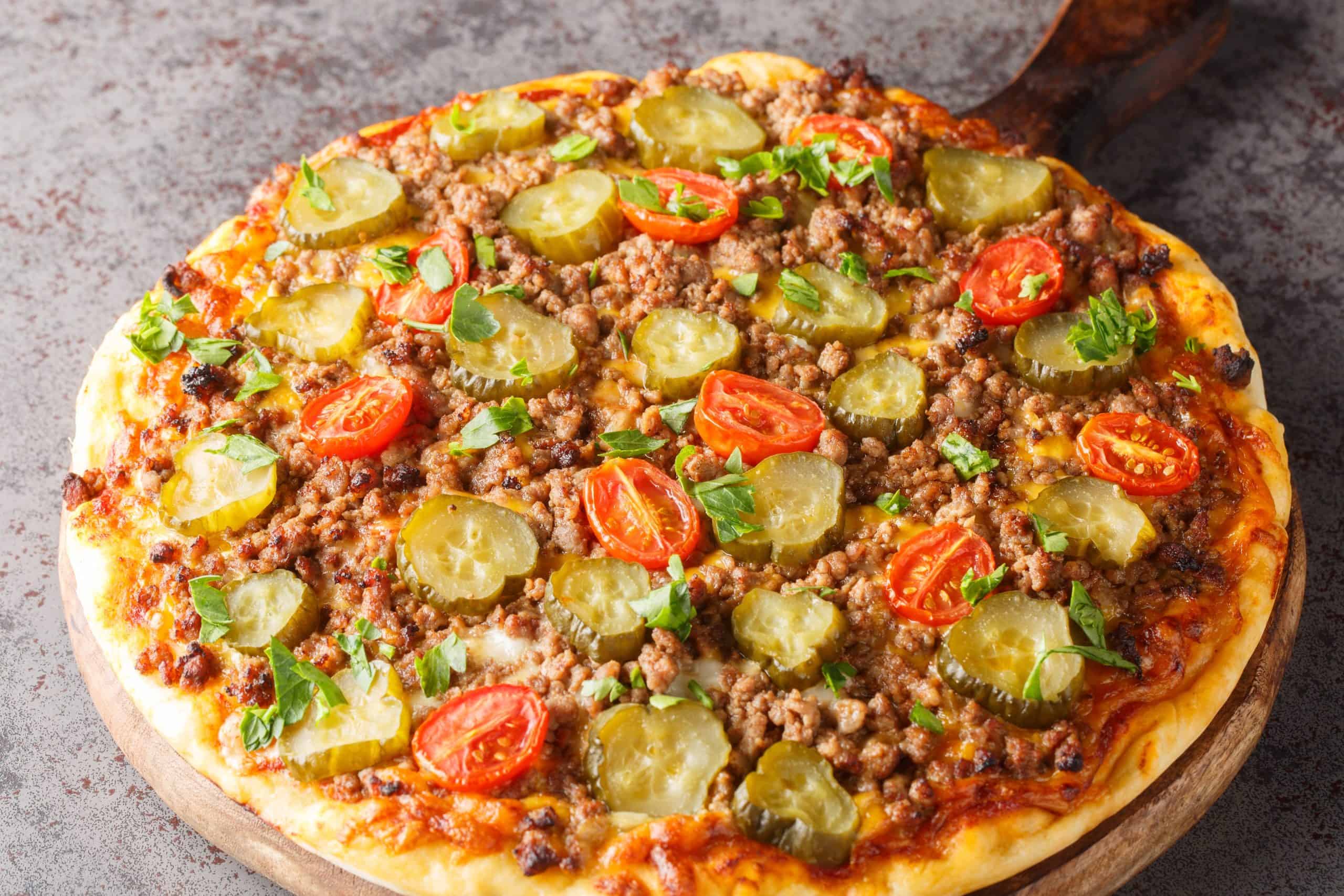 Homemade "Cheeseburger Pizzas"