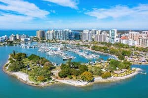 Sarasota Florida Downtown Bayfront Park Marina Jacks Golden Gate