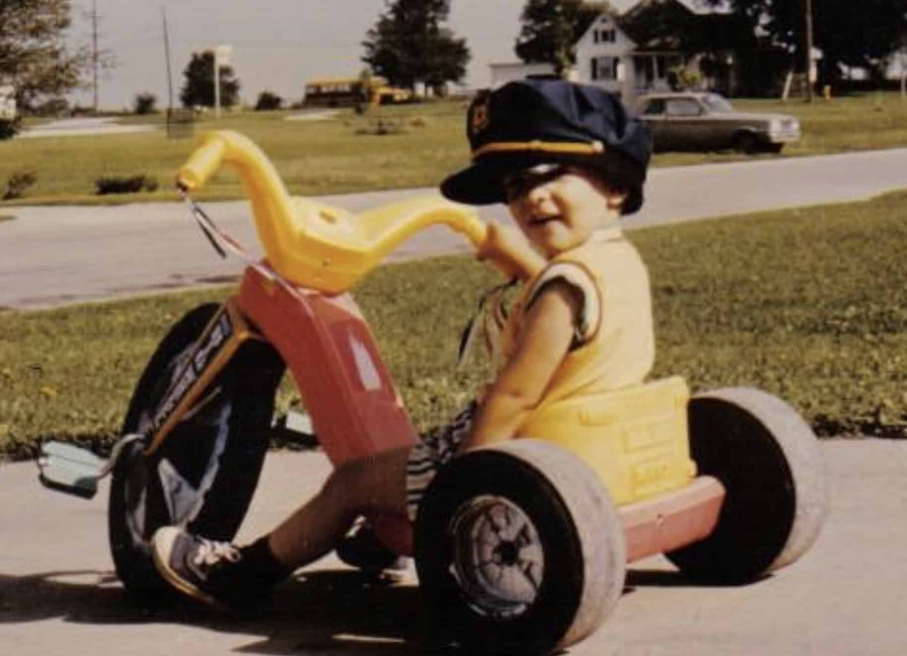 A Backyard Trike Ride on a Quiet 1970s Street