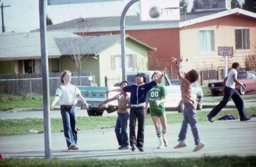 Kids Playing Basketball in the Neighborhood