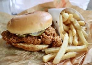 Fast Food Fried Chicken Sandwich