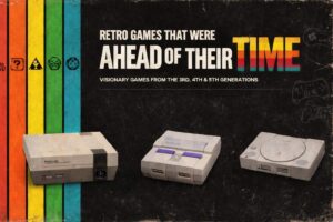 Retro consoles and games from the third, fourth, and fifth console generations