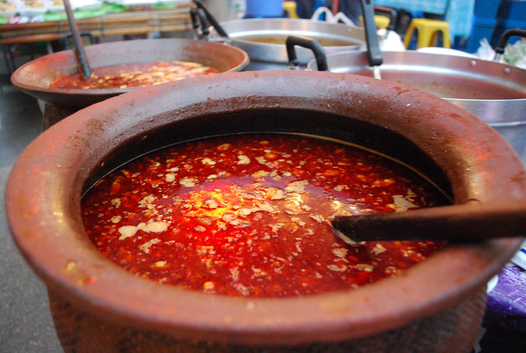 Naam Ngiao Spicy pork blood soup - Night Market, Kad Suan Kaew