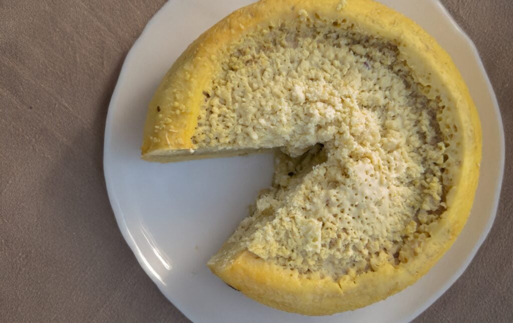 casu marzu or rotten cheese - typical Sardinian cheese containing live insect larvae that create a pungent aroma