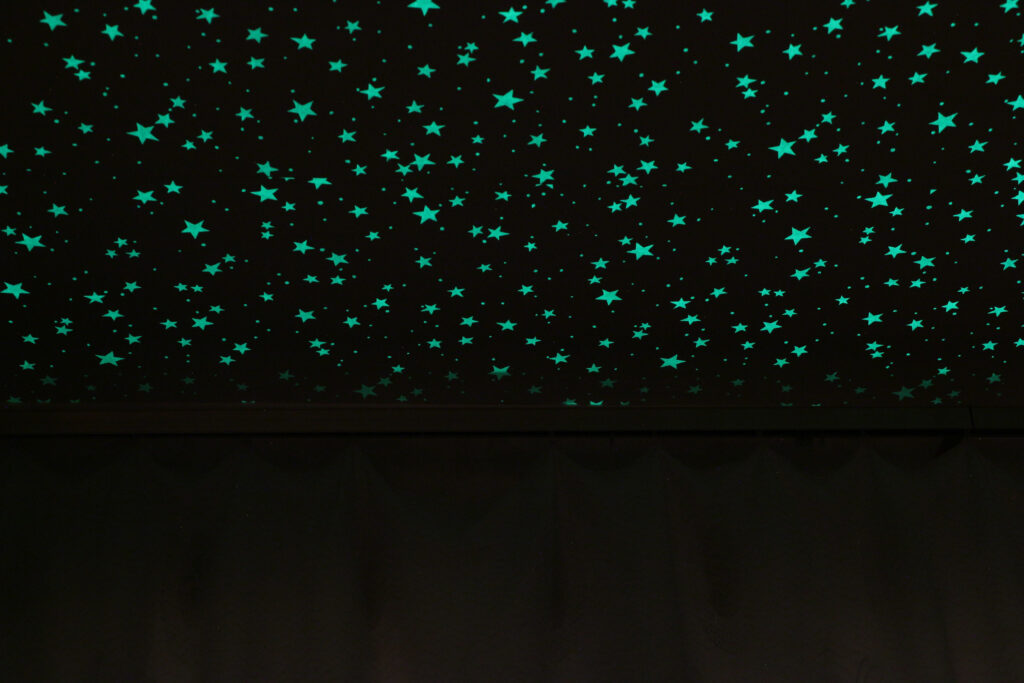bright stars on black background