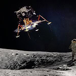 Question 8: Why Is There No Huge Orange Flame Beneath Eagle During Liftoff?