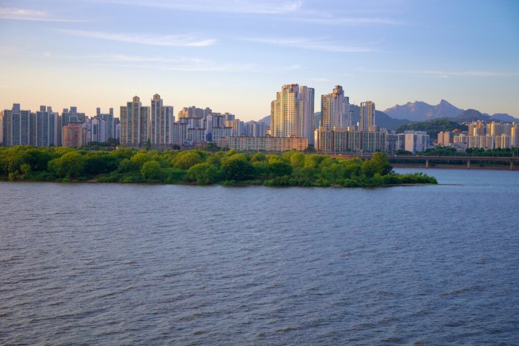 A picture of Bamseom Island near Yeouido Hangang Park in Seoul, South Korea.