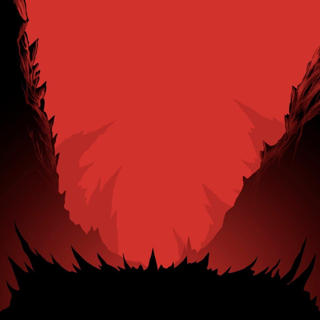 Hellscape rocky molten lanscape illustration