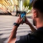 Honolulu, Hawaii: Looking at Your Phone While Crossing the Street