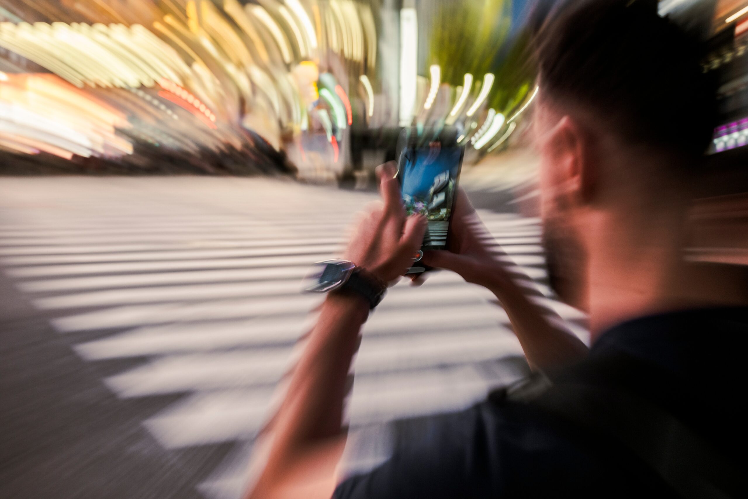 Honolulu, Hawaii: Looking at Your Phone While Crossing the Street