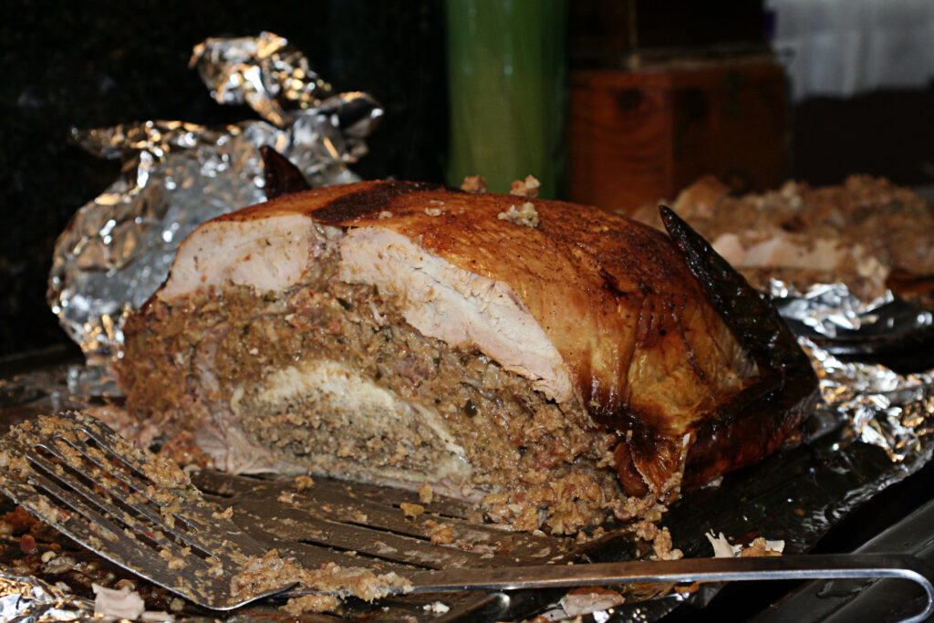 Sliced turducken for Thanksgiving