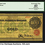 1863 $100 Gold Certificate: $2.115 Million