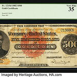 1882 $500 Gold Certificate: $1.41 Million